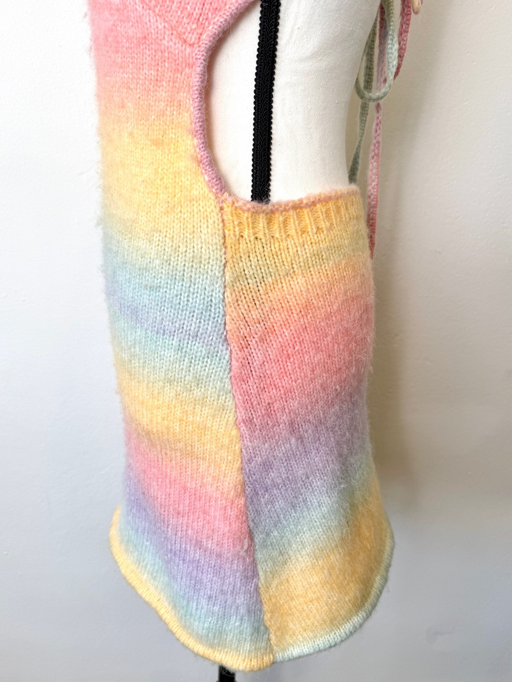 Frankies Bikinis Debbie Knit Dress Cotton Candy Pastel Rainbow Halter Mini Small - Picture 7 of 11